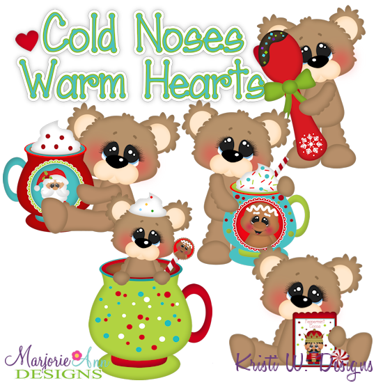 Cold Noses Warm Hearts SVG Cutting Files Includes Clipart - Click Image to Close